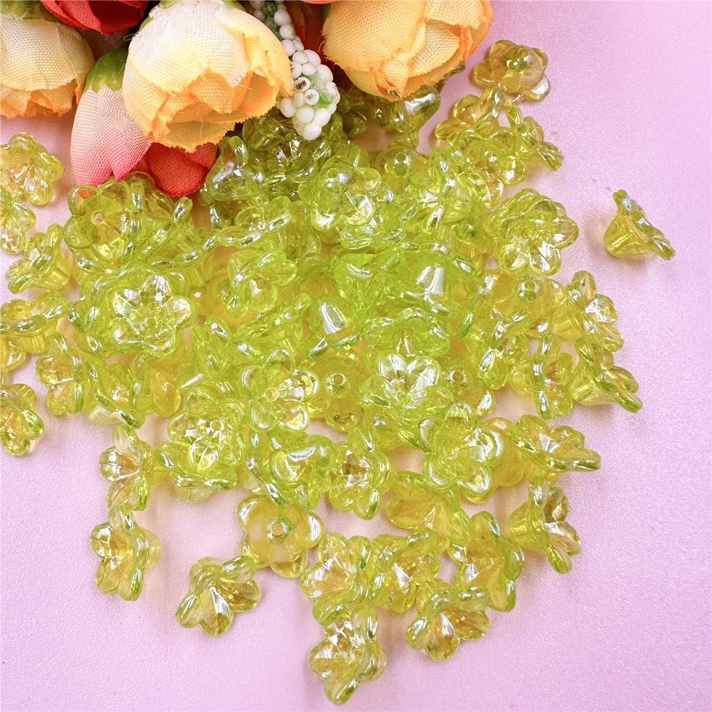 Home Party Supplies 12*6.8mm Beading Neclace Bracelet Handcrafted Loose Beads DIY Flower Jewelry Making Acrylic Beads Caps Morning Glory Earrings