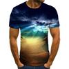 Summer Starry Sky Graphic T Shirts For Men/women Fashion Universe Planet Pattern Tshirt Personality Hip Hop 3D Print T-shirts