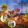 Patio Stand Stable 5 Prong Base Heavy Duty Anti-rust Outdoor Garden Bird Feeder Hook Holder Flower Plant Basket Hanger Solar Light Lantern Pole Stand