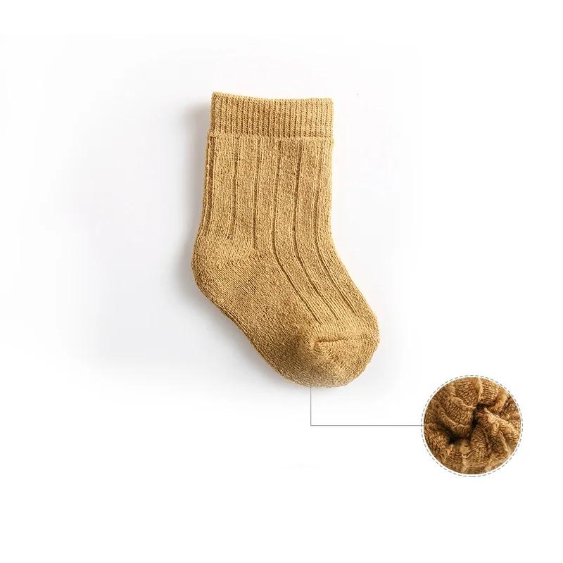 1 Pair Autumn Warm Infant Baby Sock for Boy Girl Chic Simplicity Solid Color Toddler Calf Sock Thicken Fury Winter Sock for Kids