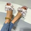 Fashion 2025 New Red Wedding Slippers Ladies Sandals Summer Shoes Ladies Satin Soft Sole Bridesmaid Slippers Solid Color Women Sandals