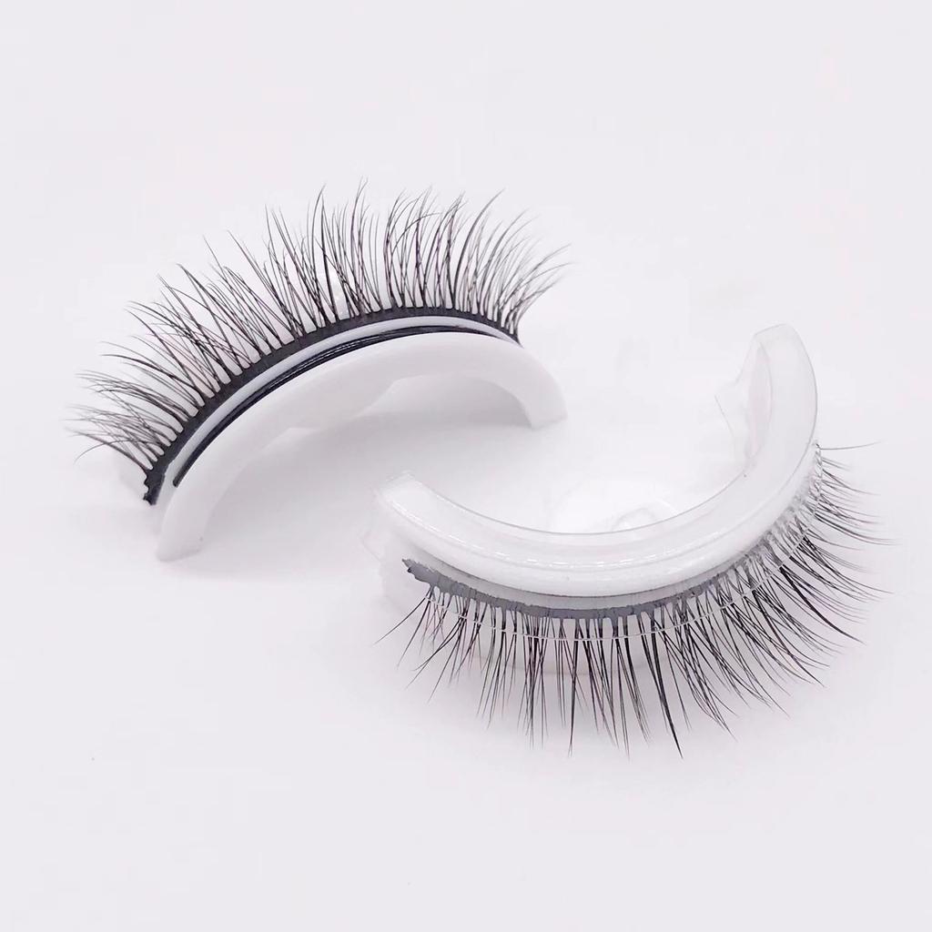 1Pair Reusable Self-adhesive False Eyelashes 3D Mink Lashes Glue-free Eyelash Extension 3 Seconds To Wear No Glue Needed Lashes