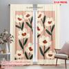 2pcs 2D Flat Printing Window Curtains Flower Market Floral 100% Polyester Without Electricity Party Decorations for Booths