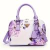 Small Floral Print Top Handle Bag Ladies Elegant Crossbody Boston Bag Women's Fashion Handbag Shoulder Bag Purse