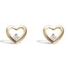 [L4658] - Gold Plated 'Love' Earrings - 6 Mm
