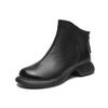 Autumn Winter Genuine Leather Shoes Women Boots Cow Leather Soft Brand Ladies Ankle Botas Thick Sole Non-slip Black D041