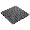 VidaXL Embossed Terrace Tile 11 Pcs WPC 30 X 30 Cm 1 M² Black