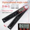 2-in-1 Digital Angle Ruler Inclinometer Protractor Goniometer 360° Plastic/Stainless Steel Gauge Angle Finder Measurement Tool