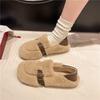 Fashion Outdoor Women's Winter Cotton Shoes 2024 New Women Warm Plush Fluffy Furry Loafers Women Slip-On Fur Flat Shoes Zapatos De Mujer