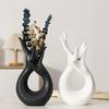 Abstract Hand Ceramic Vase Modern Minimalist Body Art Hand Shaped Floral Plants Holder Container Home
