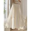 Popular White Skirt Drape Spring Women 2025 New Fashion Temperament Princess Style a Word Long Dress