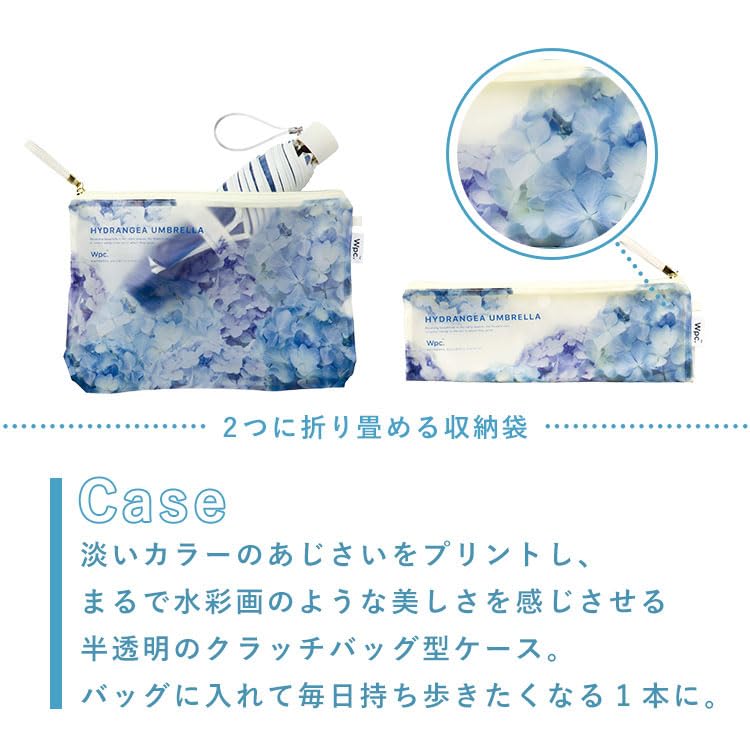 Зонт гортензия мини синий складной зонт с внешними спицами 54 см женский цветок гортензии стильный милый блестящий градиент Instagram прозрачный женский WPC.