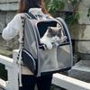 Portable Double Shoulder Breathable Cat Backpack - Foldable, Fashionable, Large Capacity Pet Travel Bag