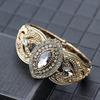 Gray Crystal Bangle for Women Antique Gold Color Charm Cuff Bracelets