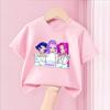 Demone Hunter Girl Purple Pink T-shirt Cute Anime Cotton T Shirt Y2K Kawaii Kids Streetwear Harajuku Short Sleeve Summer Clothes