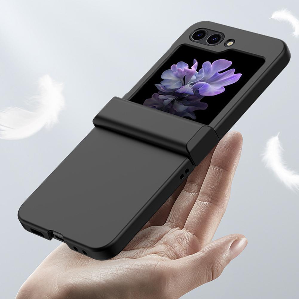 For Samsung Galaxy Z Flip 5 Solid Color Case Ultra Hard PC Shockproof Protection Shell Folding Phone Cases with Hinge Protect
