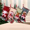 Linen Large Size Christmas Stocking Gift Holders Holiday Party Christmas Fireplace Decorations