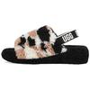 Fluff Yeah Slide Comfortable Versatile Slide Sandals Mid Heel Women Sandals White Black 1125231-BLK