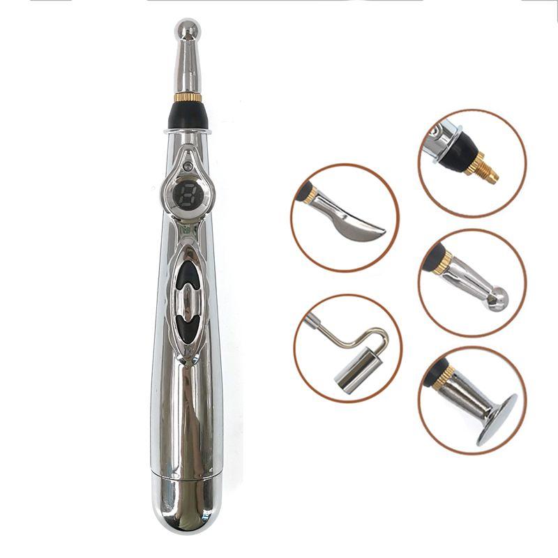 Nine-speed Intelligent Micro-electric Pulse-regulated Electronic Acupuncture Point Pen Meridian Energy Pen Multi-head Exchangeable Massage Pen Relax