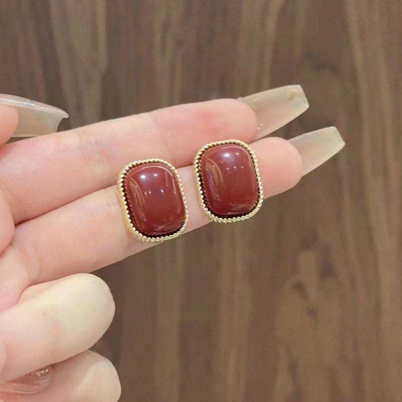 Ankola Red Festive Earrings for Women - 2025 Trendy Retro Style, Perfect for Chinese New Year Celebrations.