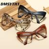 Fashion Large Frame High Definition Reading Presbyopic Glasses Retro Cat Eye Spring Leg Men Women Anti Blue Light Eyeglasses