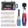 Bit Ratchet Set, 43-Piece Set with Ratchet Wrench, Ratchet Driver, 6.35mm Drive, S2 Bit Material, and Storage Case, Ideal for DIY, Maintenance