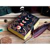 Moon Phase Vintage Leather Journal for Men & Women 200 Pages of Antique Handmade Deckle Edge Paper, Leather Sketchbook, Christmas Gift