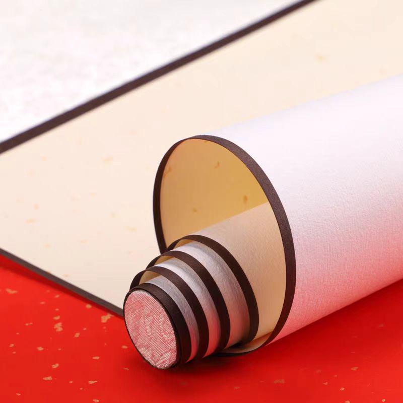 Silk-Mounted Three-Open Xuan Paper Scroll for Chinese Painting & Calligraphy