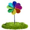 Flower Wind Spinner Sparkly Garden Windmill Colorful Rainbow for Garden Party Outdoor Yard Decor