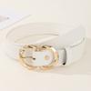 Casual Double D Buckle Waistband Simple Waist Strap Women Fashion Leather Belt Waist Decoration