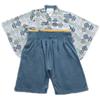 Round Japanese Pattern Fully Open Hakama Romper [Aenak] Boys' (60, Navy)