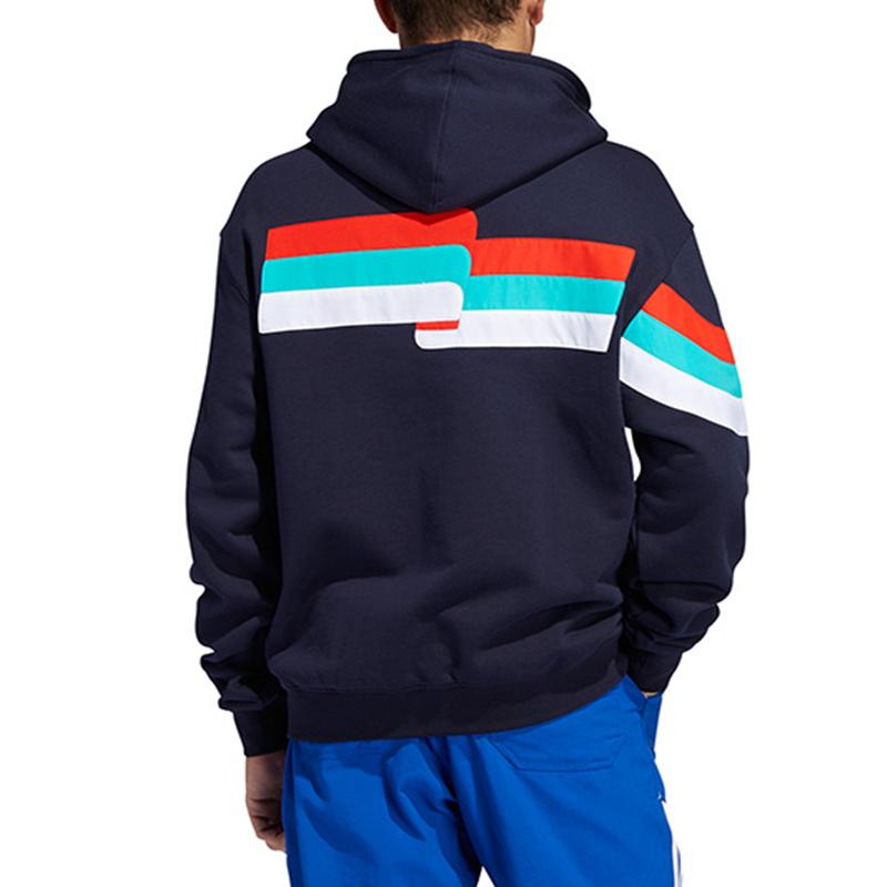 Adidas Originals Trefoil Ripple Print Hoodie Men Hoodies Blue FM1518