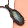 Macrame Necklace Labradorite Pendant Natural Handmade Stone Crystal Bohemian