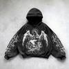 Heavy Washed Man Hoodie Sweatshirt Y2k Gothic Clothes Retro Streetwear Pattern Women Pullover Casual Fashion for Men Harajuku