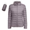 Women's Lightweight Down Jacket, Solid Color, Stand Up Collar, Down Jacket With Pockets