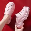 Outdoor Beach Slippers Garden Shoes Soft Thick Bottom Clogs Sandals Women Summer High Heels Shoes Fashion Hole Shoes