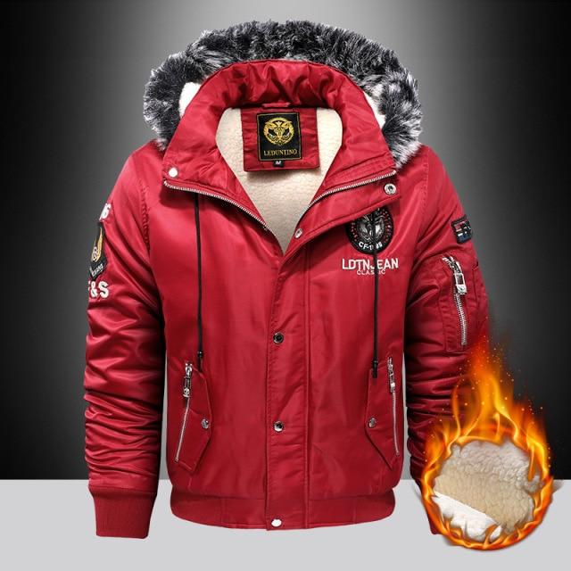 Thick Fashion Down & Parka Coat Oversize Plus Velvet Thick Keep Warm Winter Men's Black Blue Red Padded Jacket