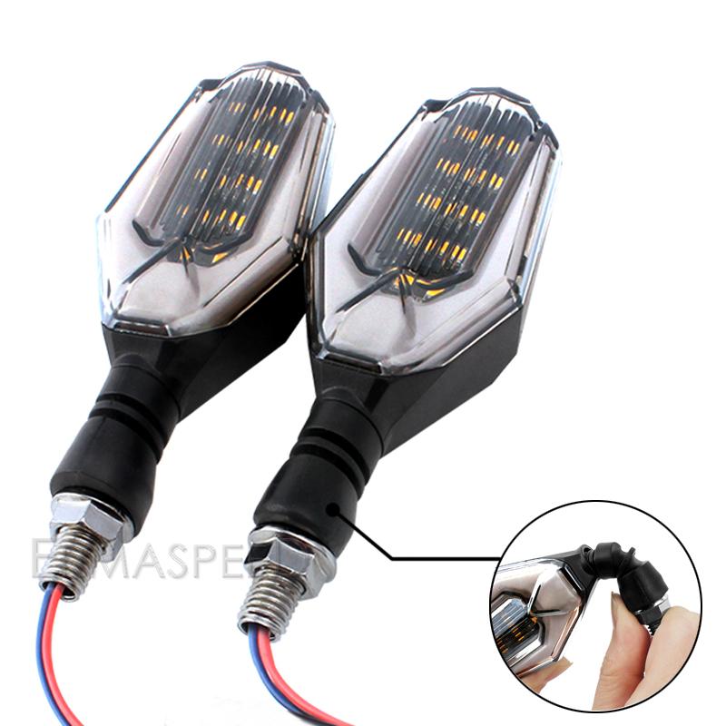 2PCS Motorcycle Turn Signals LED Flashing Lights Universal Waterproof Tail Light Blinkers Brake Stop Signal Lamp for