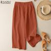 Summer Casual Elasic Waist Loose Cotton Pants