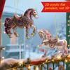 Horse Christmas Ornaments Glitter Rhinestone Horse Christmas Tree Hanging Ornament 2D