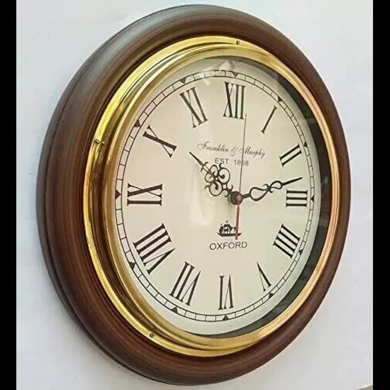 16" Vintage Nautical Wooden Franklin Murphy Oxford Style Wall Clock Home Décor