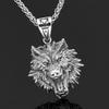 Stainless Steel Men's+Creative Jewelry Viking Vintage Baiting Wolf 3D Pendant Necklace Men's Amulet Sweater Chain