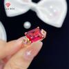 Red Square Shape Zirconia Bridal Wedding Ceremony Party Finger Ring Dazzling Delicate Women Rings Fashion Jewelry