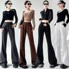 New Spring High-waist Slim Pants American Style Light-flapping Casual Women's Trousers
