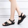 Women's Summer New Soft Sole Non Slip Comfortable Casual Shoes with Sloping Heel and Thick Sole Velcro Breathable Sandals