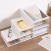 Clear Plastic Desk Organizer Drawer Stackable Desktop Storage Box for Office Supplies