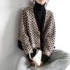 Autumn Winter Women Diamond Pattern Knitted Cardigan Sweater Jumper Long Sleeve Button-up Female Outerwear