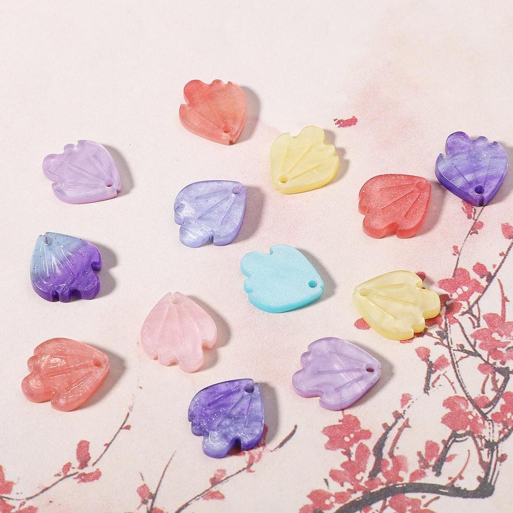 10pcs Acrylic Imitation Shell Peony Petals Pendant Charm For Jewelry Making Antique Accessories