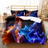 Ice and Fire Pattern Duvet Cover Set Single Double Size Polyester Comforter Cover for Teens Adults Bedding Set with Pillowcase