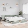 VidaXL Daybed and Trundle and Drawers Light Grey 100x200 Cm Velvet 3196746